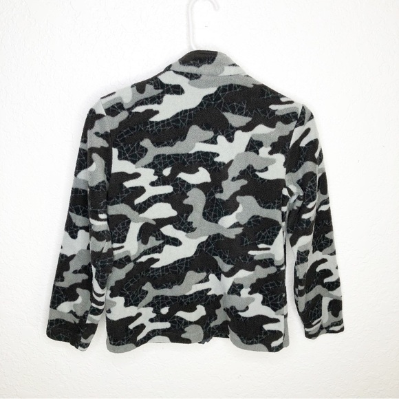 Eddie Bauer boys black gray camo full zip fleece jacket size Medium 10/12 - Picture 10 of 10